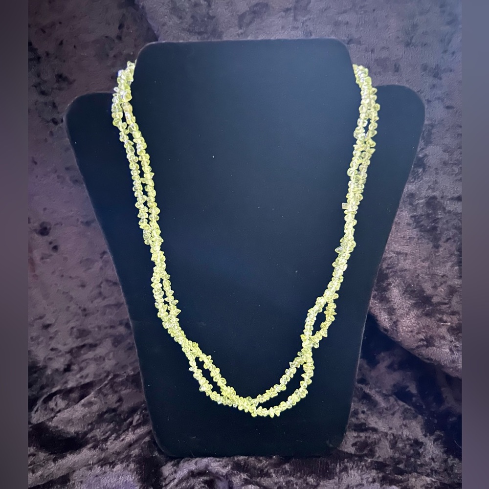 Premier Designs Green Glass Bead Necklace